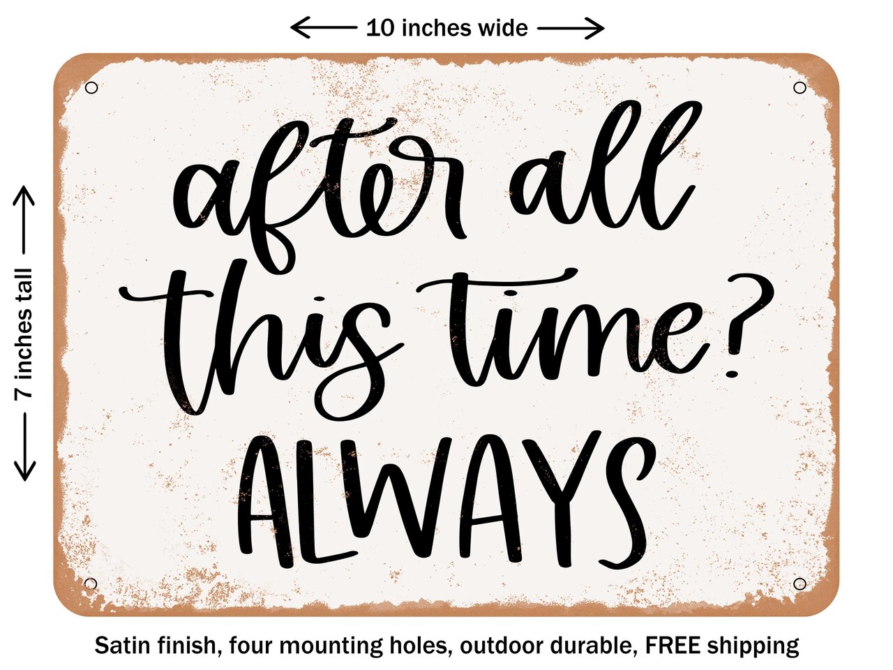 DECORATIVE METAL SIGN - After All This Time Always - Vintage Rusty Look